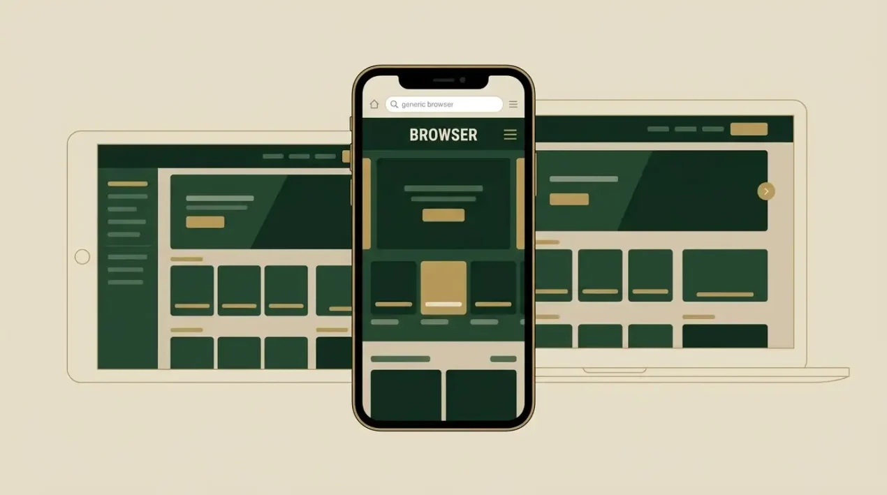 Generic smartphone browser showing an abstract casino layout